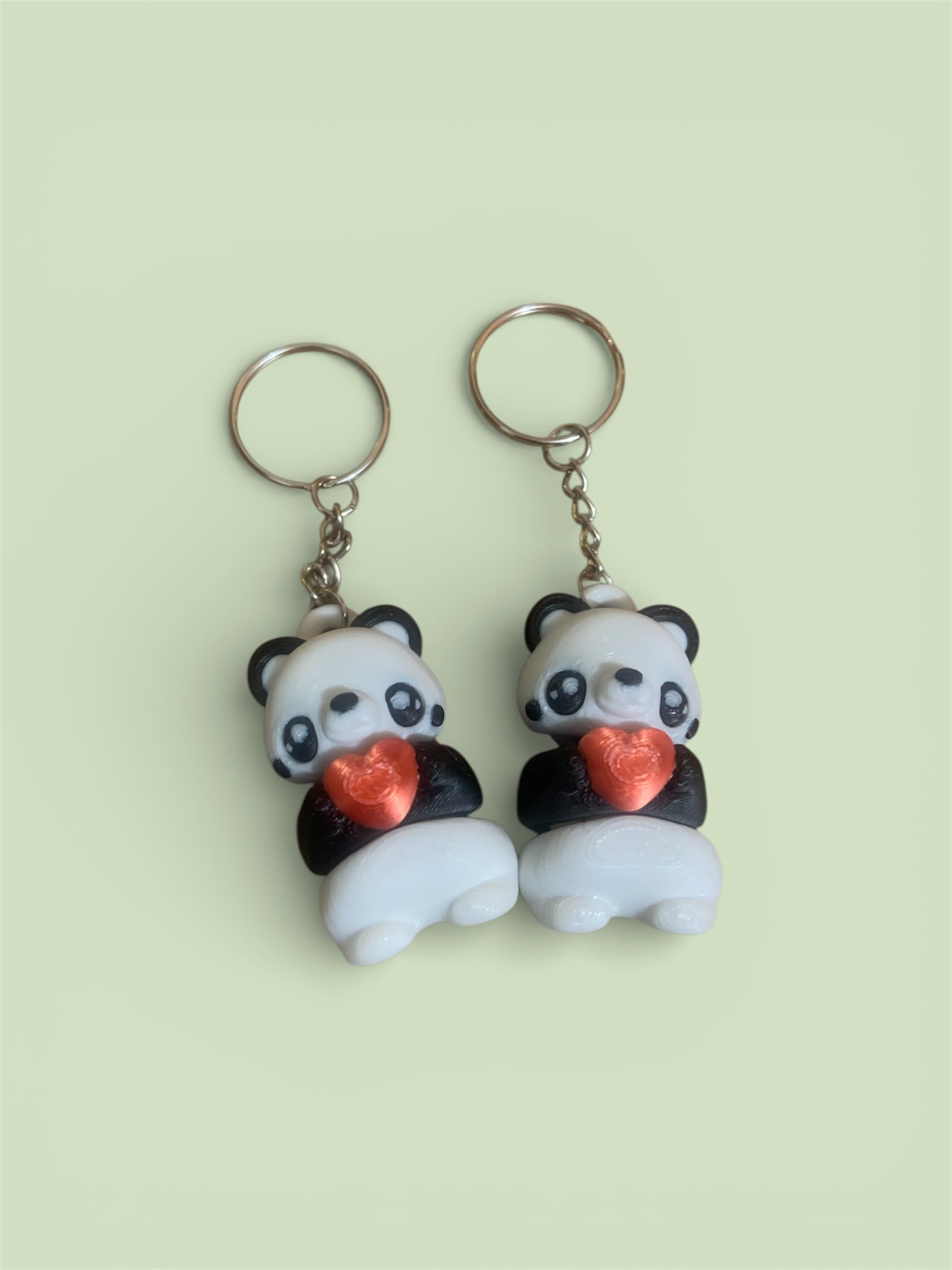 Szívecskés Pandamaci páros kulcstartó